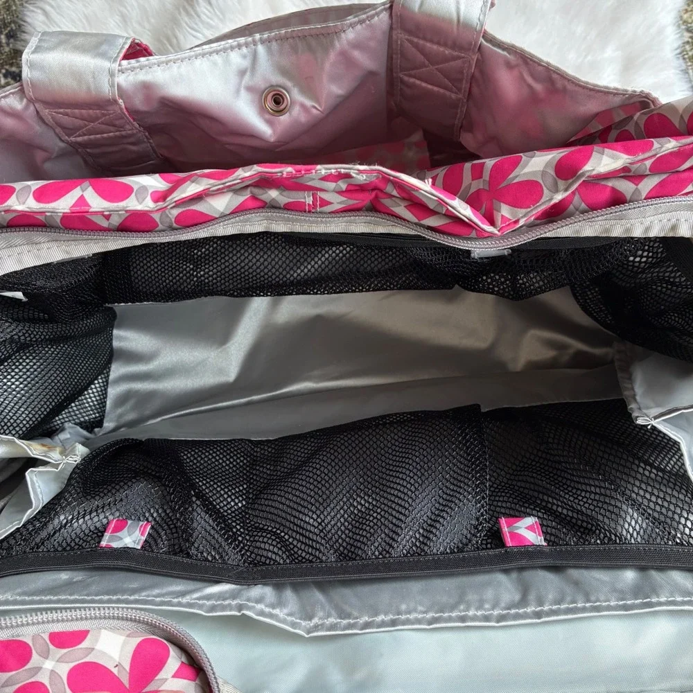 Ju Ju Be Be Prepared Pink Pinwheel Diaper Bag Large Floral Travel Tote